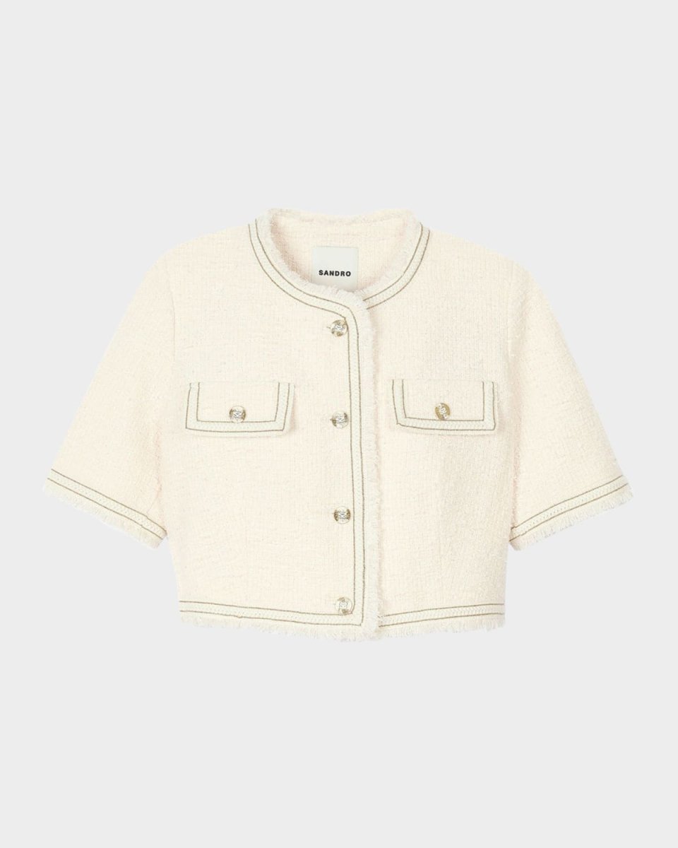 Ana Cropped Decorative Tweed Jacket